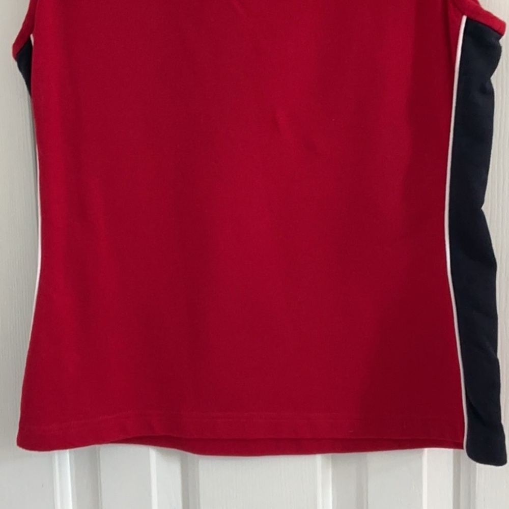 St. John Sport Red Tank w/ Navy Striped Sides & White Trim - Picture 6 of 8